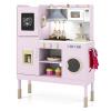 HONEY JOY Kids Kitchen Playset, Wooden Play Kitchen for Toddlers, Microwave, Cookware, Washing Machine, Range Hood, Little Chef Pretend Play Toy Kitchen Set, Gift for Boys Girls, Pink + Golden view 1
