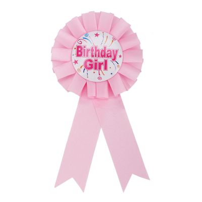 Birthday Girl Pin Brooch, Happy Birthday Badge Pin Satin Ribbon Button for Women Girl Party Clothing Decor Decorations Favors Supplies & Gifts (Pink)