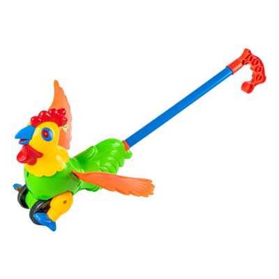 Vaguelly Walker Push and Pull Cart with Rooster Design Cognitive Early Learning Plaything for Smooth Grip Sturdy Construction for Balance and Walking Development Random Color