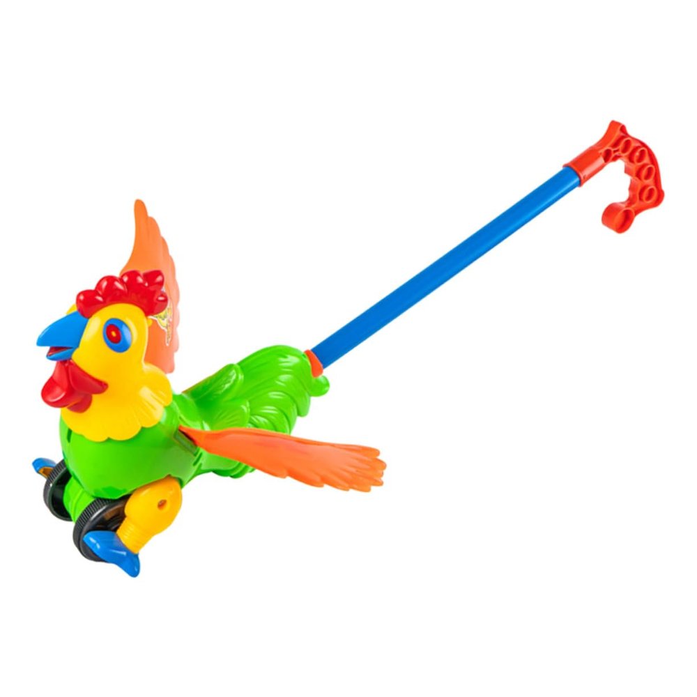 Vaguelly Walker Push and Pull Cart with Rooster Design Cognitive Early Learning Plaything for Smooth Grip Sturdy Construction for Balance and Walking Development Random Color