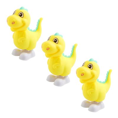 BCOATH 3Pcs Wind-up Dinosaur Portable Clockwork Jumping Animals for Indoor Outdoor Play Design Random Color