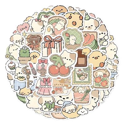 136 Simple Line Drawing Sticker Sheets: Adorable Animal Avatar Stickers for Journaling, Includes Storage Box