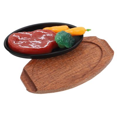 Abaodam Realistic Miniature Fake Steak Model for Dollhouse and Play Kitchen Portable Small Artificial Meat Prop for Display and Simulation Cooking Food Copy for Mini Food Scenes