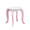 Vomeko Kids Vanity Set with Stool, Pink Wooden Princess Makeup Dressing Table with 360 Rotating Mirror Storage, Girls Play Vanity Desk with Anti Tip Device view 2