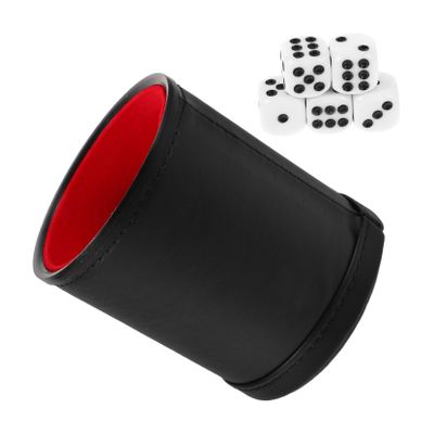 Abaodam Felt Lined Dice Shaker Cup for Family and Party Games Quiet Leather Dice Cup with Craftsmanship Replacement and Board Game Accessories
