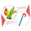 SUPVOX Push and Pull Rooster Walker for Detachable Handle Learning Cart Early Educational Animal Plaything for Walking Development and Observation Skills Safe Plastic Design Random Color view 3