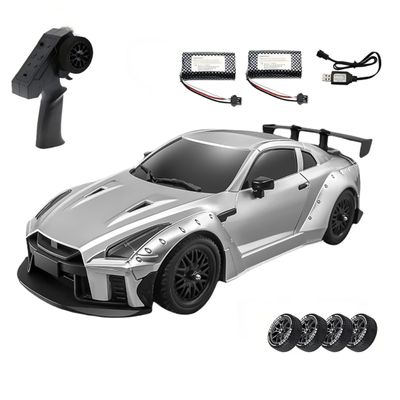 1/16 Scale GTR R35 RC Drift Car, 4WD Rear-Wheel Drive Remote Control Car with Gyro, Control, LED Light, Drift & Grip Tire Sets, 20km/h High-Speed, 2.4G Full-Proportional RC Racing Vehicle for Adults