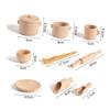Gogogmee Wooden Tea Set for Creative Pretend Play Afternoon Tea with Accessories Educational Simulation Kitchen Playset for Boys view 2