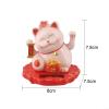 Automatic Waving Lucky Cat with Light Sensing Solar Powered Design, Feng Shui Solar Cat Decor for Office Desk, Car Dashboard, Home, White/Pink(2313-Pink) view 4