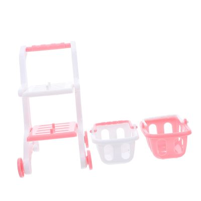 WHAMVOX 8pcs Mini Supermarket Shopping Trolley for Plastic Grocery Wagon with Spacious Design Realistic Pretend Play Handcart for Desktop Decor and Role Playing Accessories