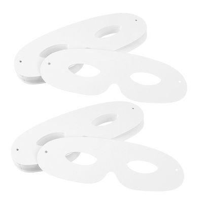 Abaodam 60 Sets DIY Blank White Paper Masks with Ropes for Crafting Masquerade Carnival Halloween Parties Supplies Unpainted Decorative Face Masks for Artistic Expression and Themed Events