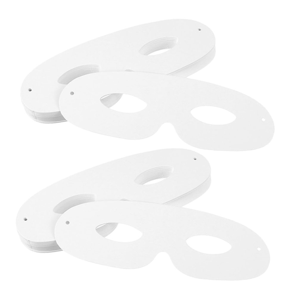 Abaodam 60 Sets DIY Blank White Paper Masks with Ropes for Crafting Masquerade Carnival Halloween Parties Supplies Unpainted Decorative Face Masks for Artistic Expression and Themed Events