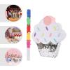 12.99 * 14.96" Cupcake Piata for Birthday Party Supplies with Stick, Ice Cream Cake Pinata Fun Game w/Hanging Ring for Kids Adults Candy Theme Party School Activities Dessert Party Decorations view 4