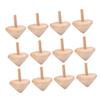 SUPVOX 15pcs DIY Wooden Spinning Tops for Natural Sturdy Wood Craft Gyro for Creative Painting Portable Educational for Group Play and Artistic Exploration Beige view 1