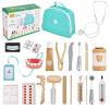 Doctor Kit for Kids, Dentist Pretend Play Educational Doctor Toy Set, 25Pcs Wooden Medical Kit with Stethoscope & Bag & Pretend Teeth & Doctor Toys, Role Play Toys for Girls and Boys 3-8 Years Old view 1