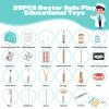 Doctor Kit for Kids, Dentist Pretend Play Educational Doctor Toy Set, 25Pcs Wooden Medical Kit with Stethoscope & Bag & Pretend Teeth & Doctor Toys, Role Play Toys for Girls and Boys 3-8 Years Old view 3