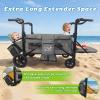 4 Seater Wagon Stroller, All-Terrain Stroller Wagon for 4 Kids with Extra Long Extender, Aluminum Foldable Baby Wagon with Large Storage Bag, Removable Canopy, Snack Tray, Adjustable Push/Pull Handle view 3