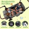 4 Seater Wagon Stroller, All-Terrain Stroller Wagon for 4 Kids with Extra Long Extender, Aluminum Foldable Baby Wagon with Large Storage Bag, Removable Canopy, Snack Tray, Adjustable Push/Pull Handle view 4