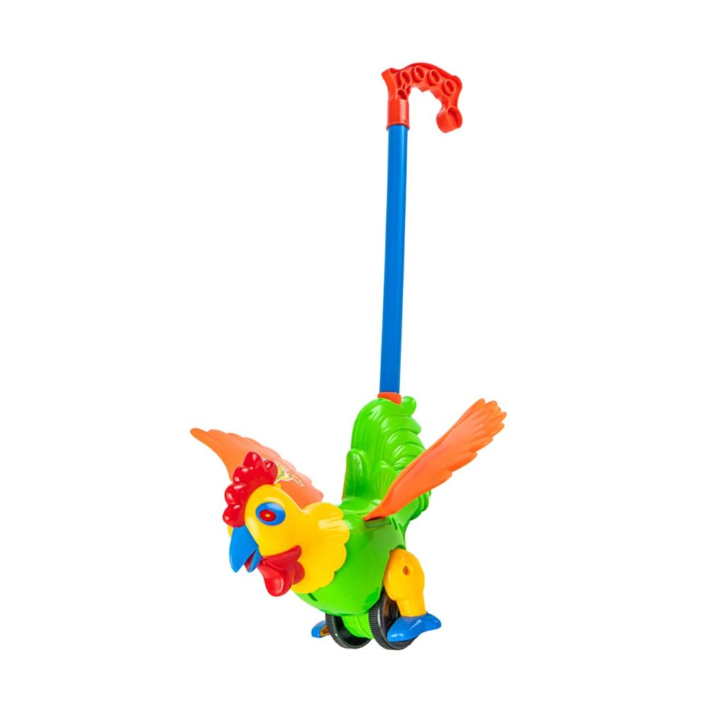 TOYANDONA Rooster Design Waddling Walker Push Along for Safe Plastic Learning Cart with Friction Gear for Balance and Walking Posture Development Early Educational Pull and Push Random Color