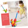 TOYANDONA Rooster Design Waddling Walker Push Along for Safe Plastic Learning Cart with Friction Gear for Balance and Walking Posture Development Early Educational Pull and Push Random Color view 3