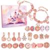 Advent Calendar Bracelet 24 Days Xmas Countdown Charm Bracelet Advent Calendar 2024 Includes 2 Bracelets & 22 Beads Rose Gold Alloy Christmas for Kids, Girls, Teens view 1