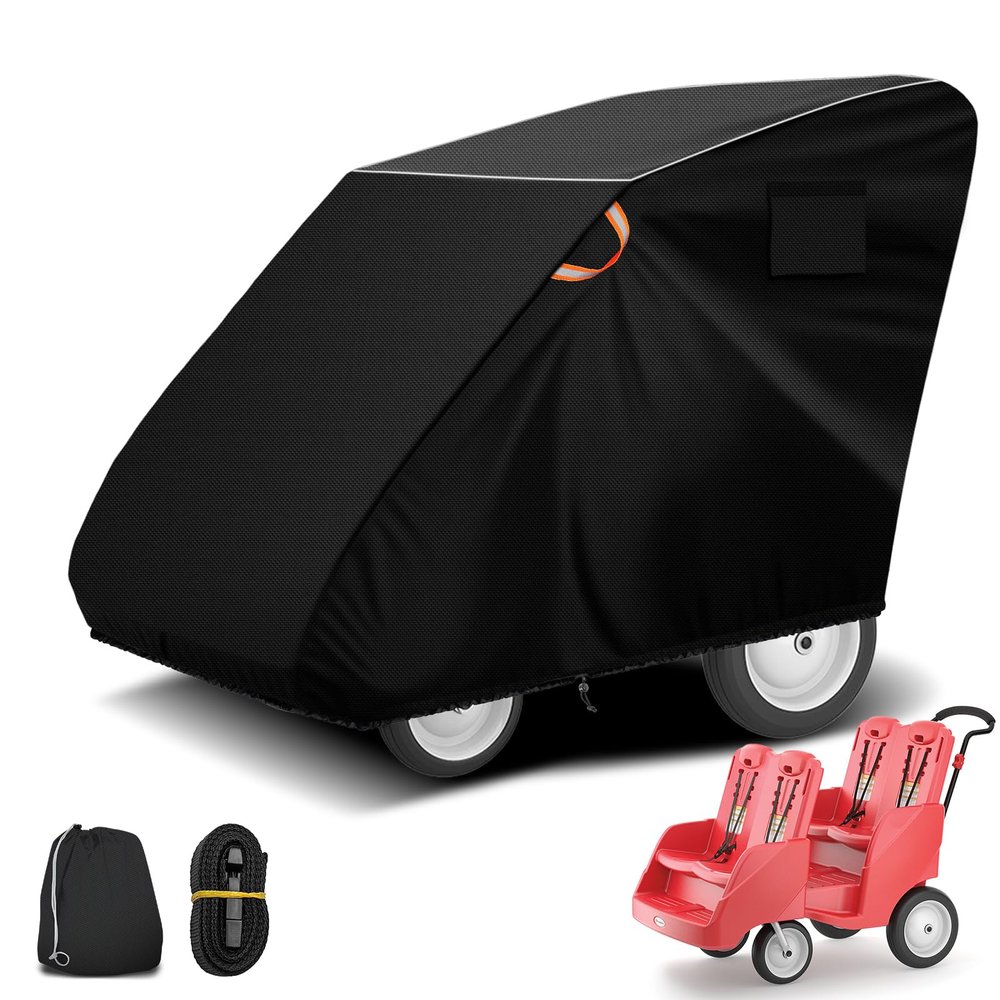 4 Passenger Seater Stroller Cover, Heavy Duty 600D Oxford Cloth, Waterproof & Dustproof, Easy to Install & Clean