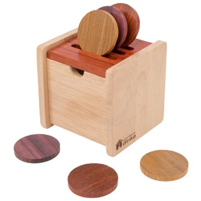Adena Montessori Coin Box -Natural Wood Object Permanence Box Toy for 1-Year-Old Babies, Wooden Montessori Developmental Toy for 6-12 Month Infants, Early Learning Gift for Kids