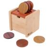 Adena Montessori Coin Box -Natural Wood Object Permanence Box Toy for 1-Year-Old Babies, Wooden Montessori Developmental Toy for 6-12 Month Infants, Early Learning Gift for Kids view 1