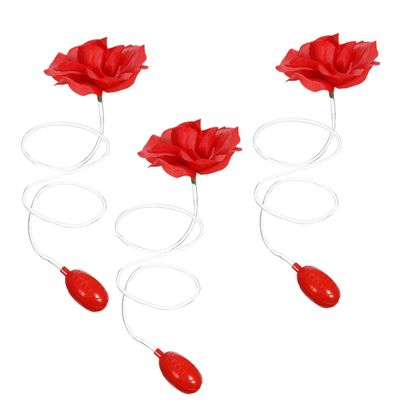 Abaodam 3pcs Realistic Red Rose Water Squirting Brooch Lightweight Party Prank Accessory for Halloween Christmas Gatherings Portable Novelty Spray Flower
