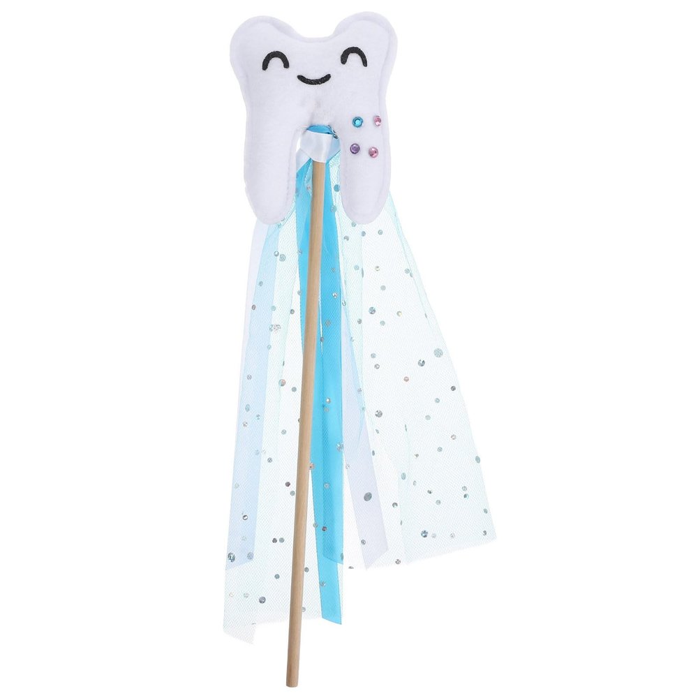ibasenice Teeth Fairy Stick - Lovely Teeth Fairy Sticks Wand with Ribbon for Boy Girl Fun Party Prop for Dress-up and Performances