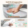 ACGROW Nursing Pillow - Memory Foam Bottle & Breastfeeding Pillow with Safety Fence - Ergonomic Support, with Wider Breast Feeding Cushion, Adjustable, Removable Cover, Baby Safety Certified Gray view 2