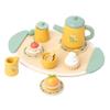 VANZACK Wooden Tea Set Play Kitchen Accessories Miniature Decor Tea Party Pretend Play Food Set for Boys and Educational with Teapot and Cups view 1