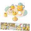 VANZACK Wooden Tea Set Play Kitchen Accessories Miniature Decor Tea Party Pretend Play Food Set for Boys and Educational with Teapot and Cups view 4