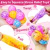 24 Pack Valentines Day Gifts for Kids Teens, Fidget Stress Balls with Candy Valentine Cards Stress Relief Toys Squeeze Balls for Boys Girls Classroom Exchange Prize Easter Basket Stuffers Party Favors view 3