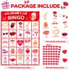 Jumlys Valentines Day Large Size Bingo Game Card for Kids/Adults, 24 Players - Valentine Game for Family/School Classroom/Large Group, Valentine Party Favor for Boys & Girls view 2