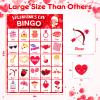Jumlys Valentines Day Large Size Bingo Game Card for Kids/Adults, 24 Players - Valentine Game for Family/School Classroom/Large Group, Valentine Party Favor for Boys & Girls view 3