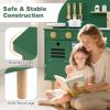 Costzon Kids Kitchen Playset, Little Chef Pretend Play Kitchen w/Stoves, Faucet, Sink, Microwave, Cabinet, Oven & Cooking Accessories, Wooden Play Kitchen for Kids 3+ Years Old (Green) view 4
