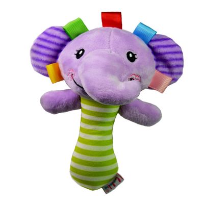 Abaodam Year Plush Elephant Hand Rattle for Boy Girl Early Educational Wrist Rattles for Sound Development Soft Cartoon Animal for Newborn Boys and Interaction