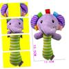 Abaodam Year Plush Elephant Hand Rattle for Boy Girl Early Educational Wrist Rattles for Sound Development Soft Cartoon Animal for Newborn Boys and Interaction view 2