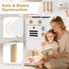 Costzon Kids Kitchen Playset, Little Chef Pretend Play Kitchen w/Stoves, Faucet, Sink, Microwave, Cabinet, Oven & Cooking Accessories, Wooden Play Kitchen for Kids 3+ Years Old (White) view 3