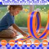Qrooper 16.4 ft 3-Lane Flexible Race Track for Boys Girls Ages 3-8 with 6 Pull-Back Cars Suction Cups Compatible with 1/64th Toddlers Car Toys Valentines Easter Birthday Gifts for Kids view 3