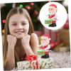 Uonlytech 3pcs Wind Up Santa Claus Drumming Playthings Lightweight for Portable Holiday Fun Random Color view 3