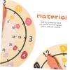 Yardwe Colorful Cartoon Clock Model Wooden Clock for Safe High-Grade Wood Smooth Edges Multifunctional Cognition Teaching Tool for Early Learning view 3