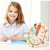 Yardwe Colorful Cartoon Clock Model Wooden Clock for Safe High-Grade Wood Smooth Edges Multifunctional Cognition Teaching Tool for Early Learning view 4