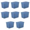 18-Gallon Plastic Storage Bins with Snap-on Lids, Stackable Organization Totes for Home, Garage, Closet, Light Blue, 8-Pack (Light Blue) view 1