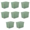 18-Gallon Plastic Storage Bins with Snap-on Lids, Stackable Organization Totes for Home, Garage, Closet, Light Blue, 8-Pack (Green) view 1