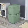 18-Gallon Plastic Storage Bins with Snap-on Lids, Stackable Organization Totes for Home, Garage, Closet, Light Blue, 8-Pack (Green) view 3
