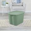 18-Gallon Plastic Storage Bins with Snap-on Lids, Stackable Organization Totes for Home, Garage, Closet, Light Blue, 8-Pack (Green) view 4