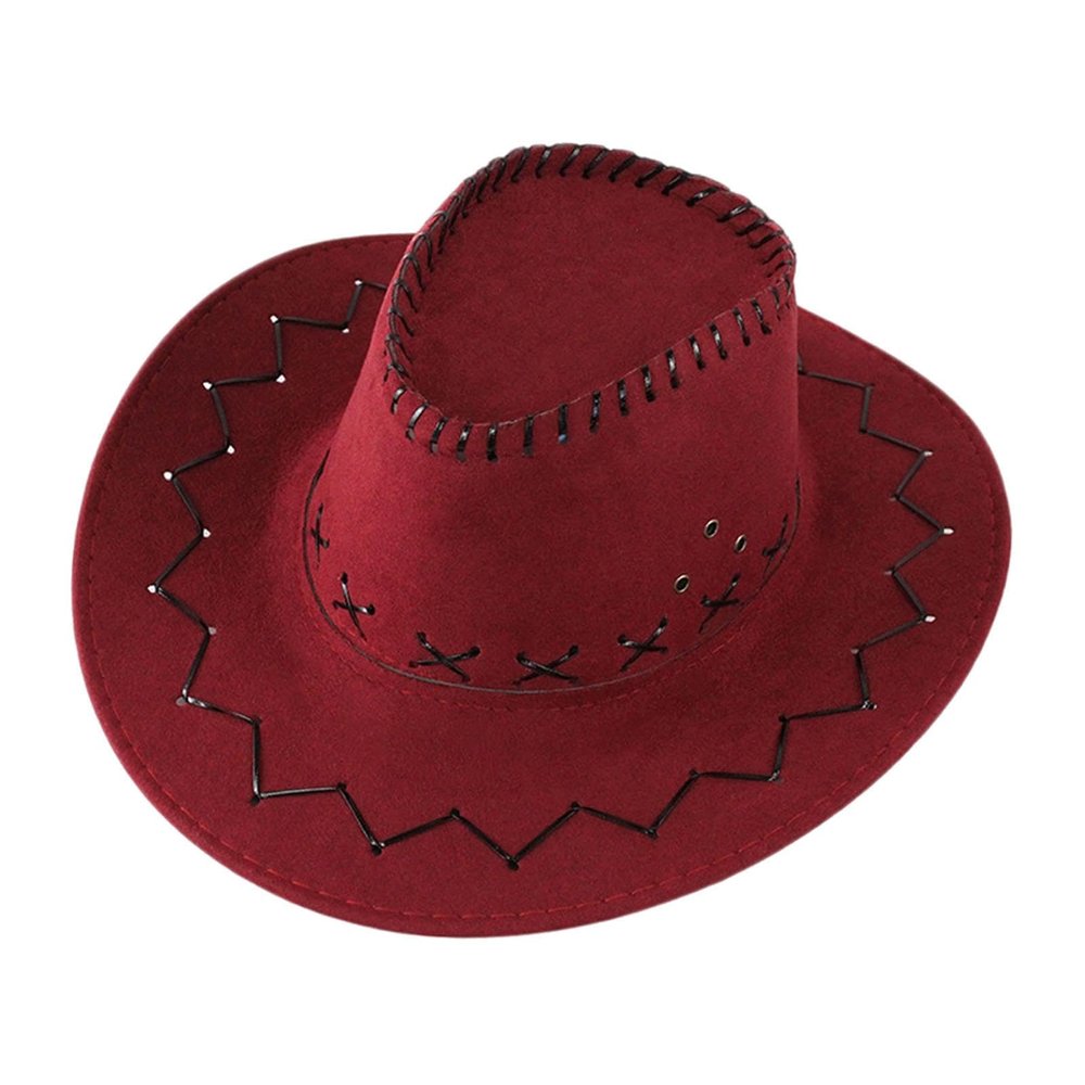 blloocod Kids Western Cowboy Hat Sun Hat for Girls Boys Rodeo Camping Play Dress Up- Dark Red
