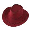 blloocod Kids Western Cowboy Hat Sun Hat for Girls Boys Rodeo Camping Play Dress Up- Dark Red view 1